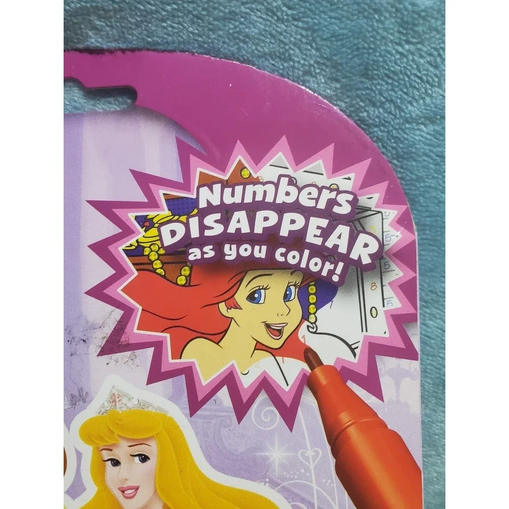 2011 Disney Princess Marker By Numbers Set 4 Pictures Display Stand & 8 Markers